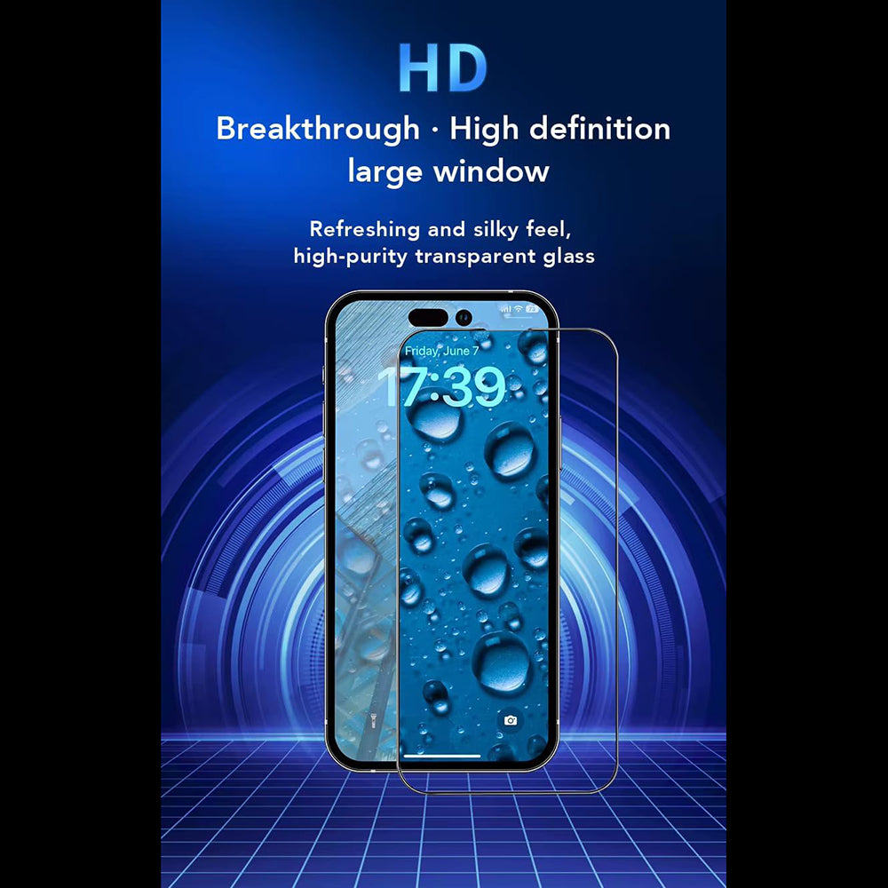 Beschermfolie Anank Scherm voor Apple iPhone 17 Air, Gehard Glas, Volledige Lijm, 2.5D, Zwart