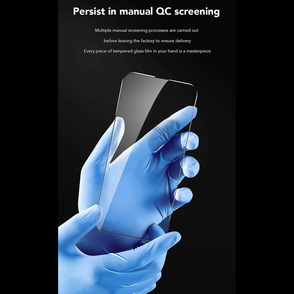 Anti Blue Light Beschermfolie Anank 3X Versterkt voor Apple iPhone 16 Pro Max, Gehard Glas, Volledige Lijm, 2.5D, Zwart