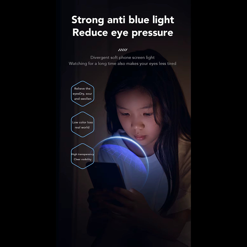 Anti Blue Light Beschermfolie Anank 3X Versterkt voor Apple iPhone 16 Pro Max, Gehard Glas, Volledige Lijm, 2.5D, Zwart