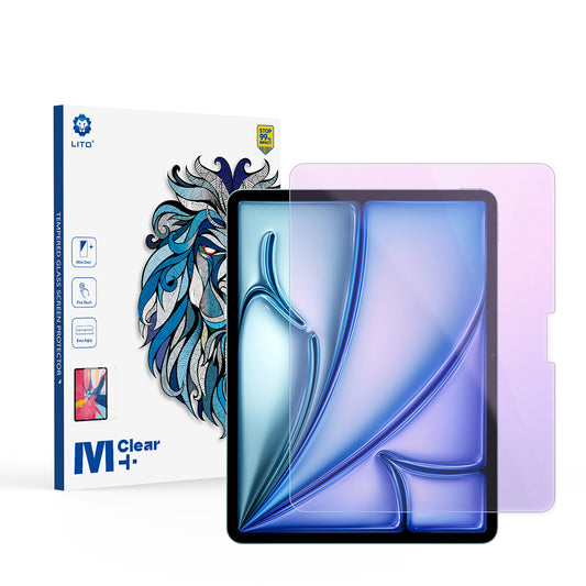 Anti Blue Light Lito Classic schermbeschermfolie voor Apple iPad Air 13 (2026) / Pro 13 (2025), gehard glas, volledige lijm, 2.5D