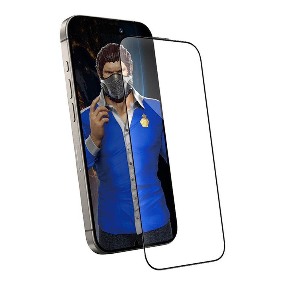 Blueo Anti-Dust HD schermbeschermfolie voor Apple iPhone 12 / 12 Pro, gehard glas, volledige lijm, zwart