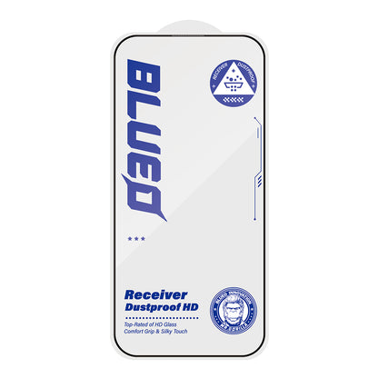 Blueo Anti-Dust HD schermbeschermfolie voor Apple iPhone 12 / 12 Pro, gehard glas, volledige lijm, zwart