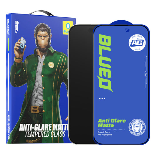 Blueo Anti-Glare schermbeschermfolie voor Apple iPhone 11 / XR, gehard glas, volledige lijm, zwart