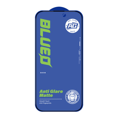 Blueo Anti-Glare Screen Protector Film for Apple iPhone 14 Plus / 13 Pro Max, Tempered Glass, Full Glue, Black