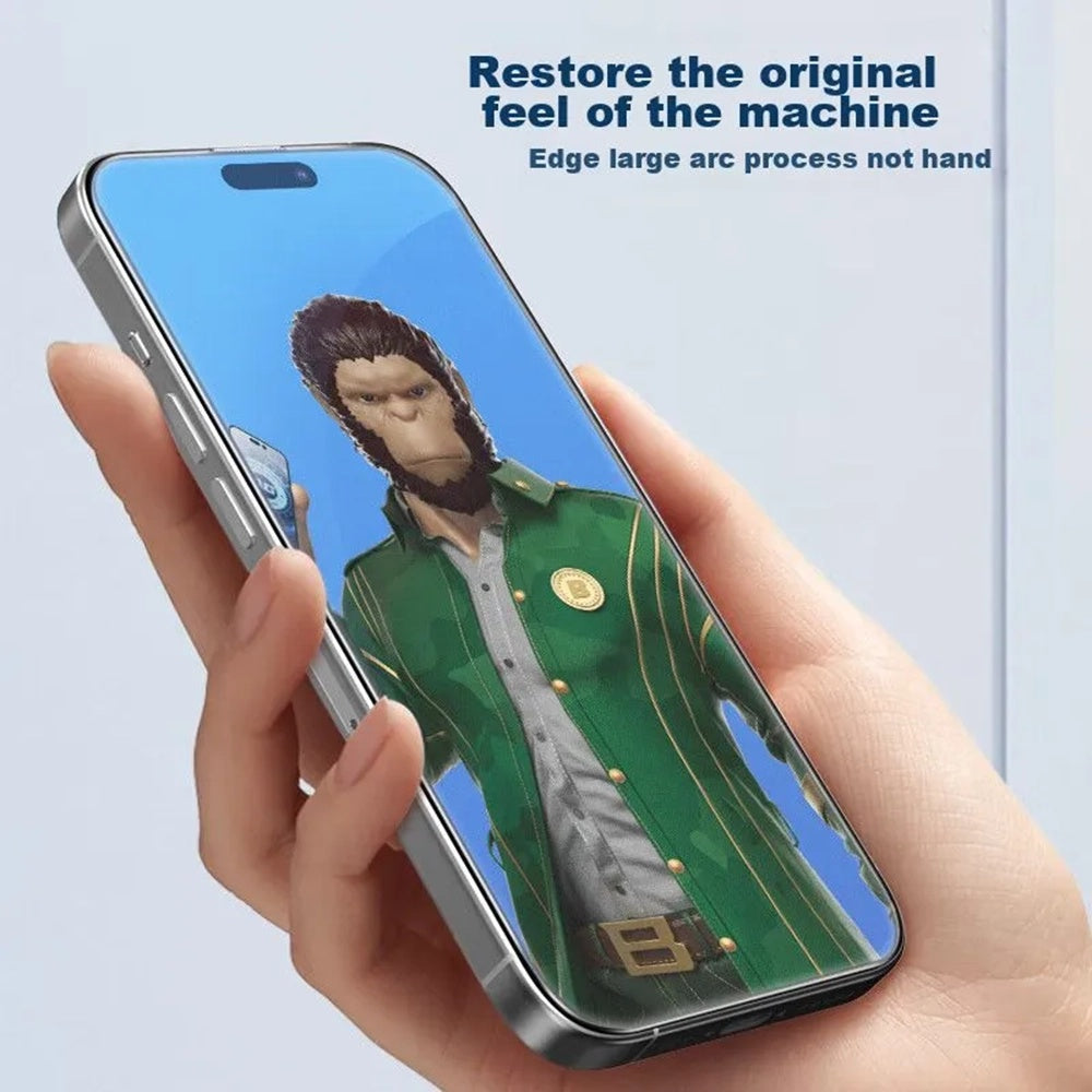 Blueo Anti-Glare schermbeschermfolie voor Apple iPhone 14 Pro Max, gehard glas, volledige lijm, zwart