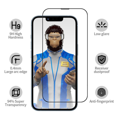 Blueo Anti-Reflecterende HD Applicator Pro Screen Protector voor Apple iPhone 15 Pro, Gehard Glas, Volledige Lijm, Zwart