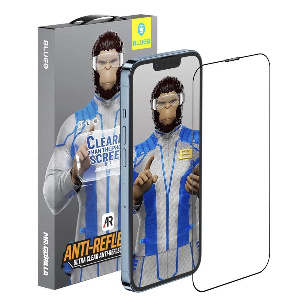 Beschermfolie Blueo Anti-Reflective HD Applicator Pro voor Apple iPhone 17 Air, Gehard Glas, Volledige Lijm, Zwart