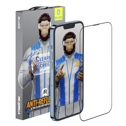 Beschermfolie Blueo Anti-Reflective HD Applicator Pro voor Apple iPhone 17 Air, Gehard Glas, Volledige Lijm, Zwart