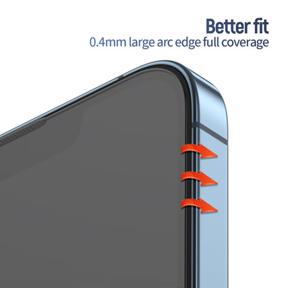 Blueo Anti-Reflective HD Screen Protector Film for Apple iPhone 15 Pro, Tempered Glass, Full Glue, Black