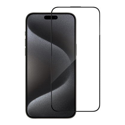 Blueo Anti-Reflecterende HD Schermbeschermfolie voor Apple iPhone 16 / 15, Gehard Glas, Volledige Lijm, Zwart