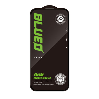 Blueo Anti-Reflective HD Screen Protector Film for Apple iPhone 16 Pro Max, Tempered Glass, Full Glue, Black