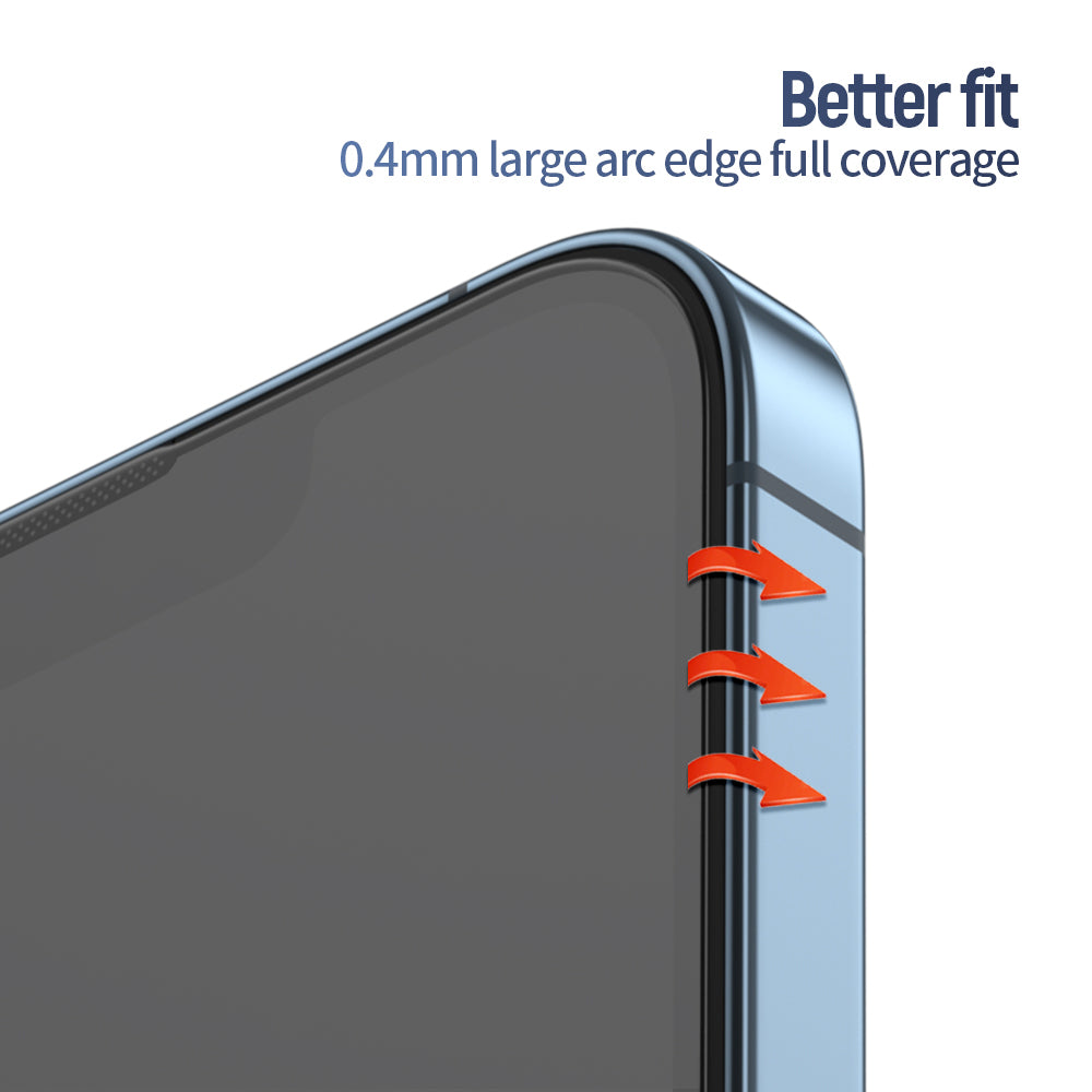Blueo Anti-Reflective HD Screen Protector Film for Apple iPhone 16 Pro Max, Tempered Glass, Full Glue, Black