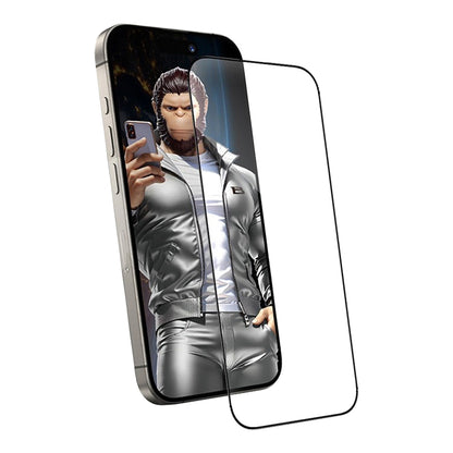 Blueo Anti-Static HD schermbeschermfolie voor Apple iPhone 14 Pro Max, gehard glas, volledige lijm, zwart