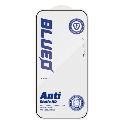 Blueo Anti-Static HD schermbeschermfolie voor Apple iPhone 14 Pro Max, gehard glas, volledige lijm, zwart