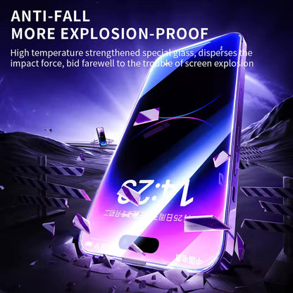 Blueo Anti-Static HD schermbeschermfolie voor Apple iPhone 14 Pro Max, gehard glas, volledige lijm, zwart