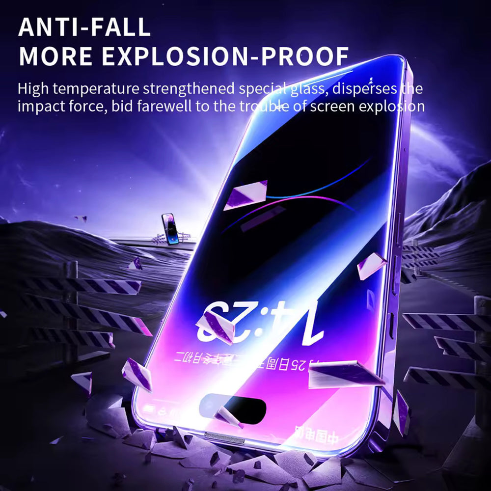 Blueo Anti-Static HD Screen Protector Film for Apple iPhone 15 Pro Max, Tempered Glass, Full Glue, Black