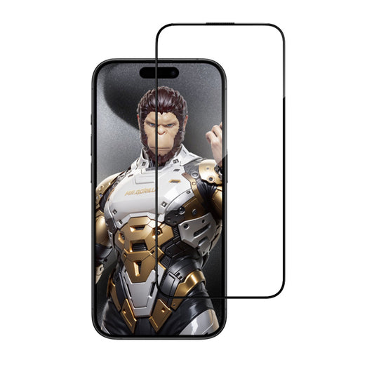 Blueo AR Applicator Pro schermbeschermfolie voor Apple iPhone 16 Pro, gehard glas, full glue, 3D, zwart