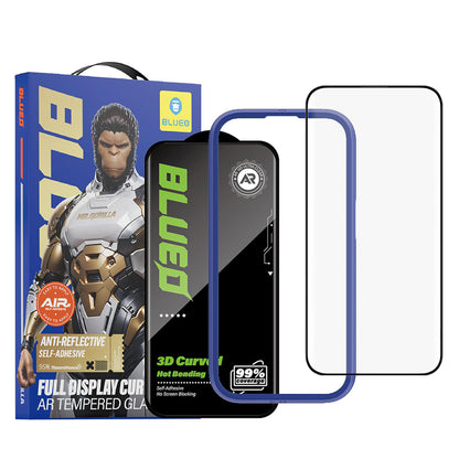 Blueo AR schermbeschermfolie voor Apple iPhone 16 Pro, gehard glas, full glue, 3D, zwart
