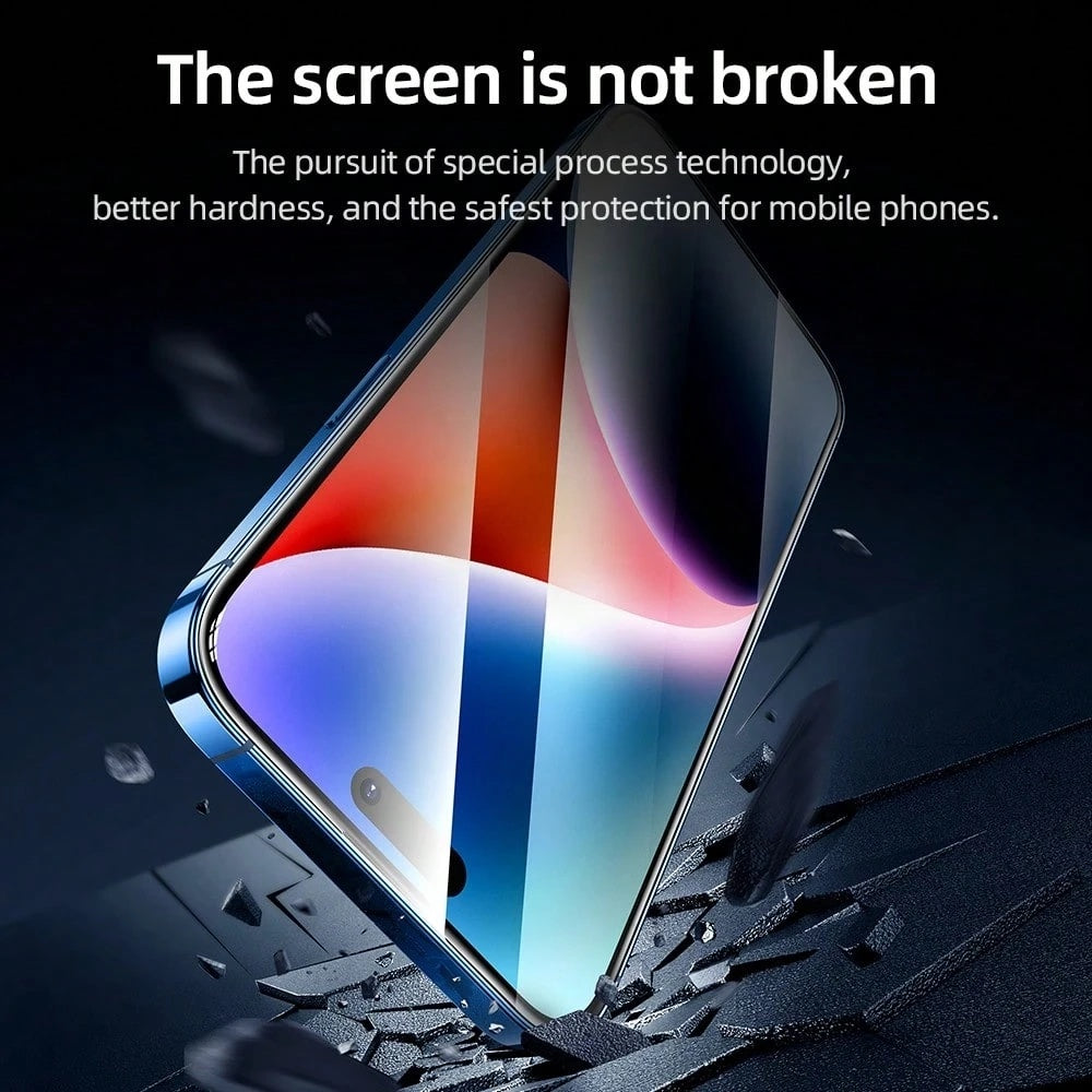 Blueo AR schermbeschermfolie voor Apple iPhone 16 Pro, gehard glas, full glue, 3D, zwart