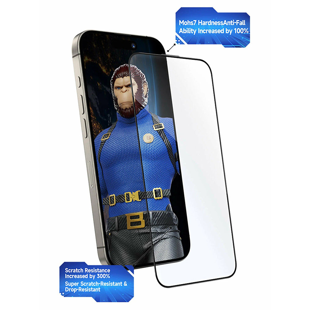 Beschermfolie Blueo Crystal Anti-Scratch Applicator voor Apple iPhone 17 Air, Gehard Glas, Volledige Lijm, Zwart
