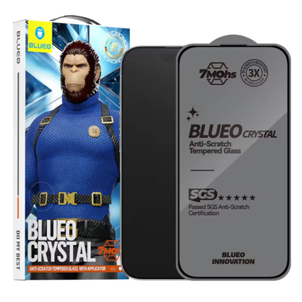 Beschermfolie Blueo Crystal Anti-Scratch voor Apple iPhone 17 Air, Gehard Glas, Volledige Lijm, Zwart