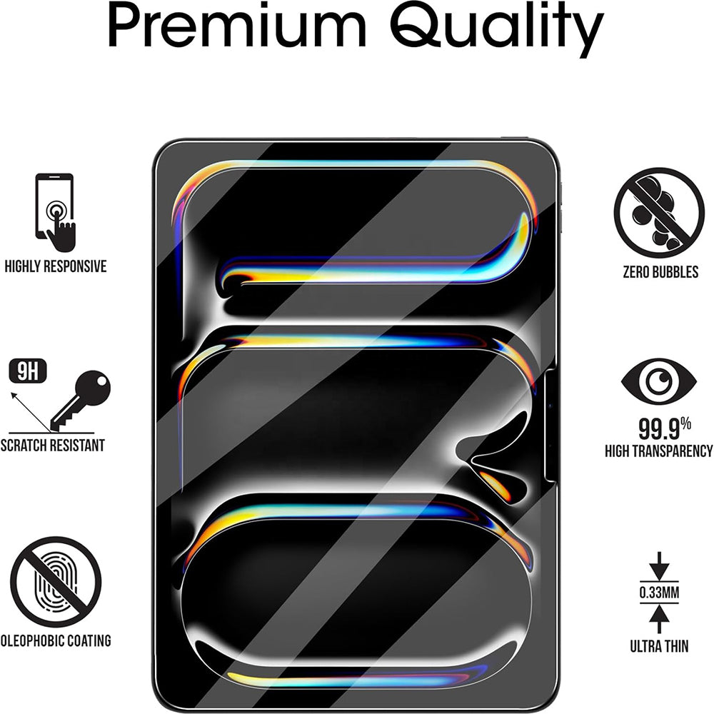 Blueo HD Screen Protector Film for Apple iPad Air (2022) / Pro 11 (2021) / Air (2020) / Pro 11 (2020), Tempered Glass, Full Glue