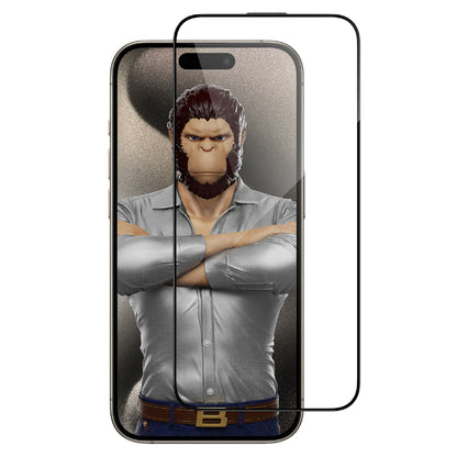 Blueo HD schermbeschermfolie voor Apple iPhone 16 Pro Max, gehard glas, full glue, 3D, zwart