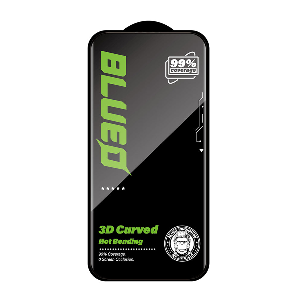 Blueo HD schermbeschermfolie voor Apple iPhone 16 Pro Max, gehard glas, full glue, 3D, zwart