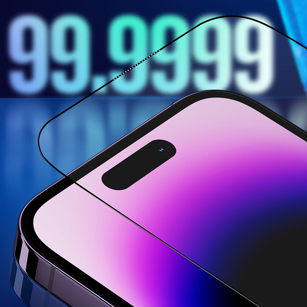Blueo Sapphire Applicator Pro schermbeschermfolie voor Apple iPhone 16 Pro Max, gehard glas, volledige lijm, zwart