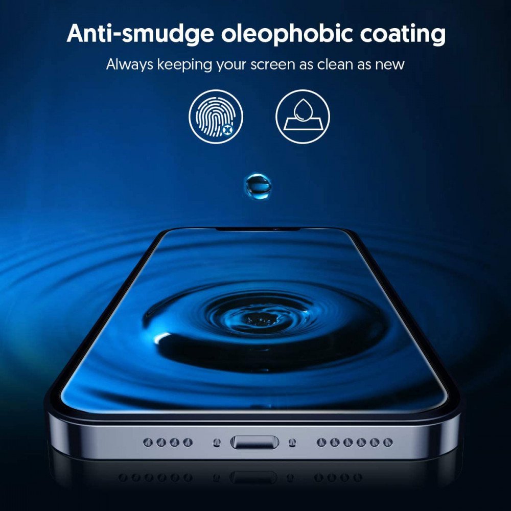 Blueo Silk HD Screen Protector Film for Apple iPhone 14 Pro Max, Tempered Glass, Full Glue, Set of 5 pieces, 2.5D, Black