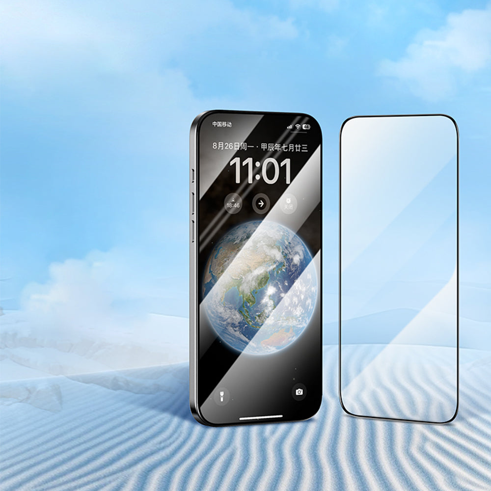 Blueo Silk HD Screen Protector Film for Apple iPhone 14 Pro, Tempered Glass, Full Glue, Set of 5 pieces, 2.5D, Black