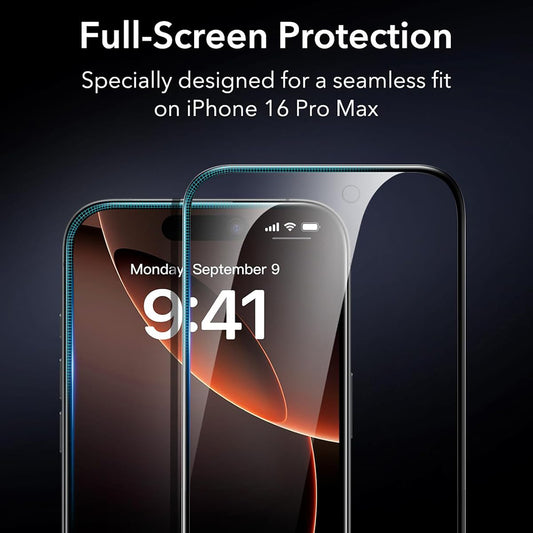 Beschermfolie ESR Scherm voor Apple iPhone 17 / 16 Pro, Gehard Glas, Volledige Lijm, Set van 3 stuks