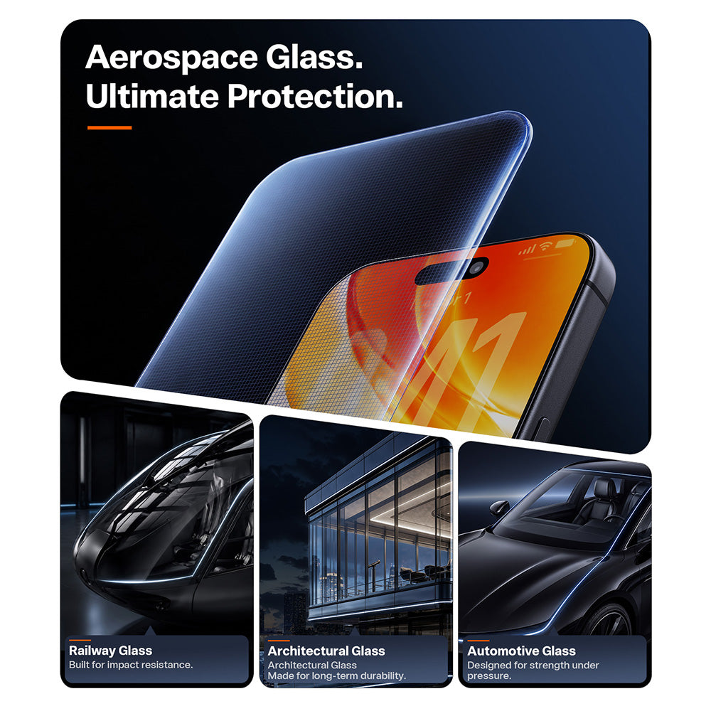 Torras OrigArmor schermbeschermfolie voor Apple iPhone 18 Pro Max / 17 Pro Max, gehard glas, volledige lijm
