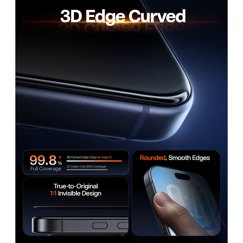 Torras OrigArmor schermbeschermfolie voor Apple iPhone 18 Pro Max / 17 Pro Max, gehard glas, volledige lijm