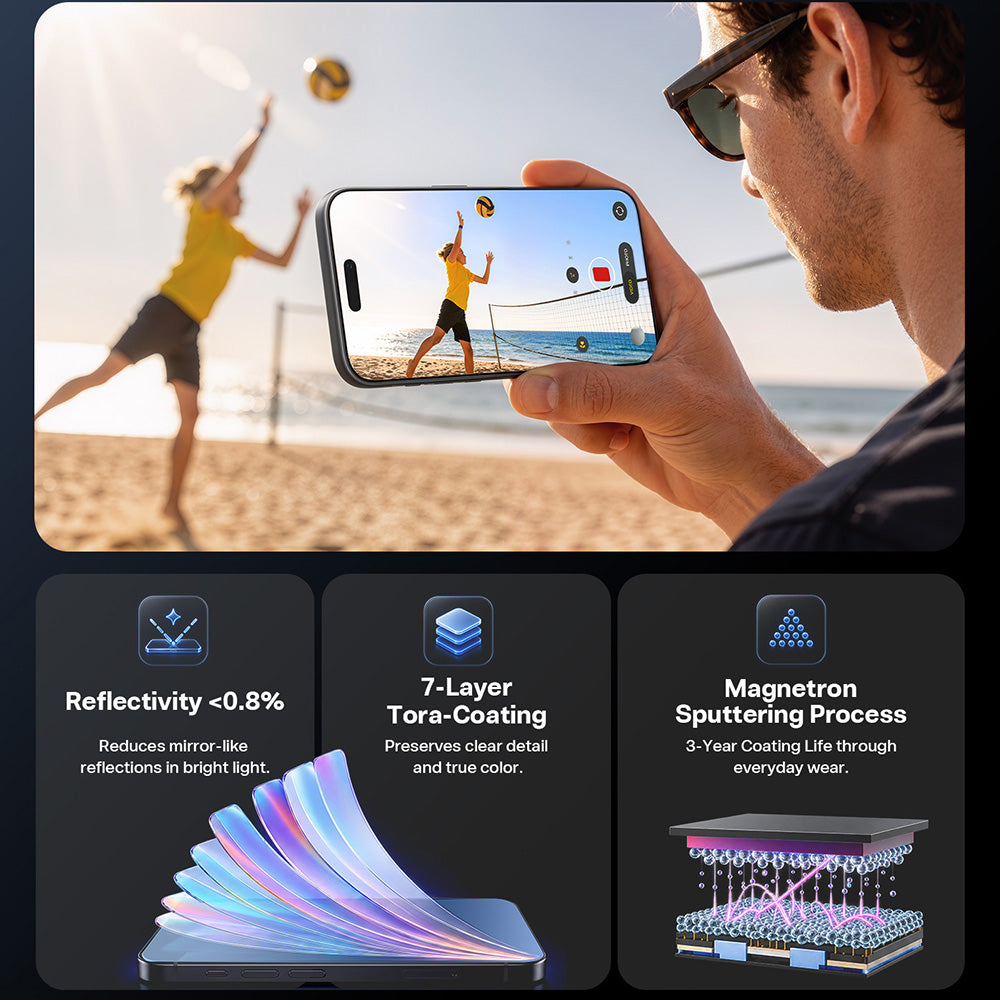 Torras OrigArmor schermbeschermfolie voor Apple iPhone 18 Pro Max / 17 Pro Max, gehard glas, volledige lijm