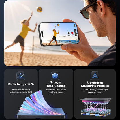 Torras OrigArmor schermbeschermfolie voor Apple iPhone 18 Pro Max / 17 Pro Max, gehard glas, volledige lijm