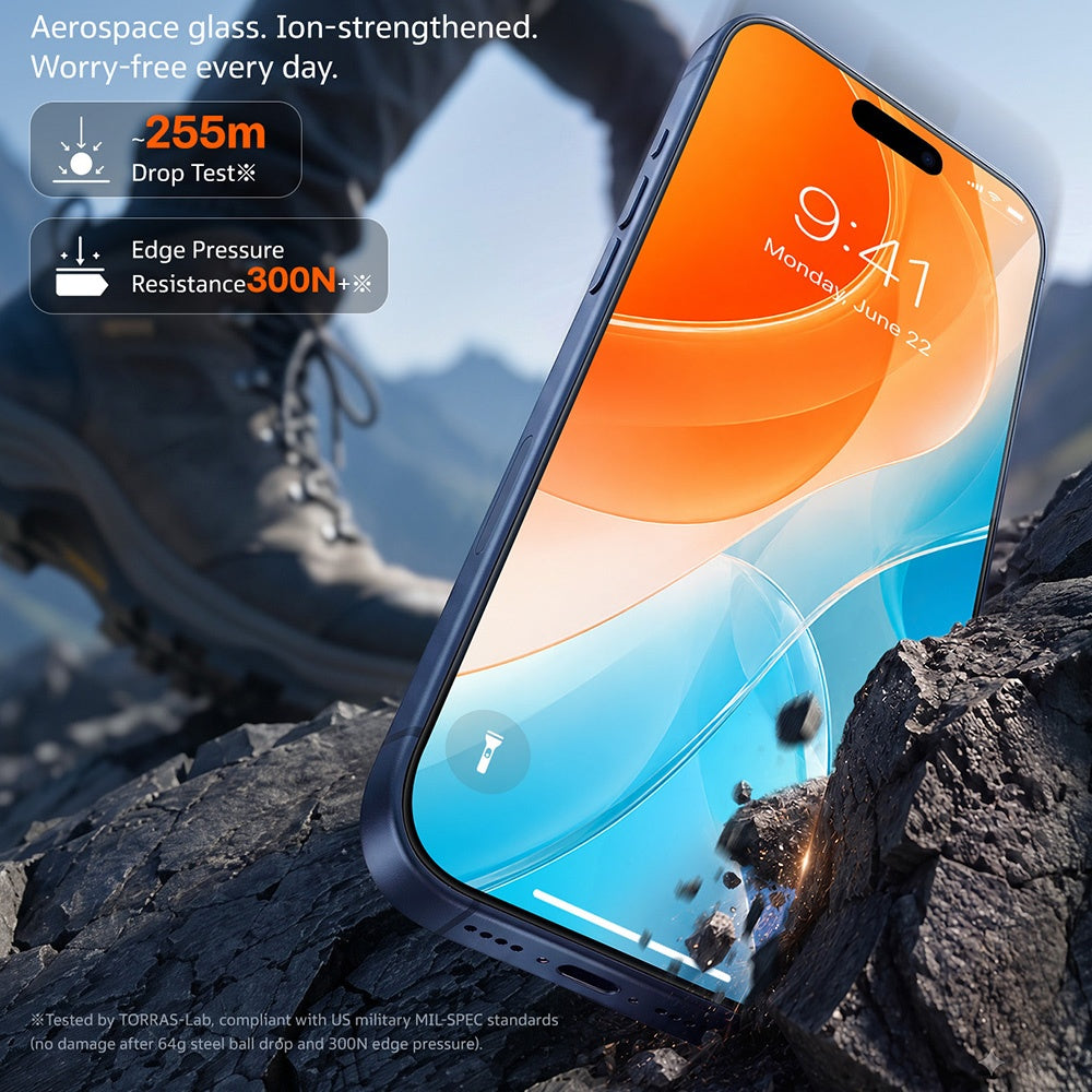 Torras Sunview AR schermbeschermfolie voor Apple iPhone 18 Pro / 17 Pro, gehard glas, volledige lijm