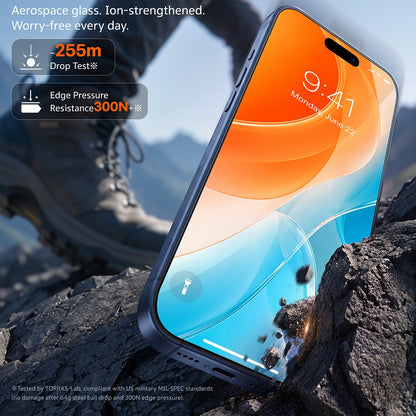 Torras Sunview AR schermbeschermfolie voor Apple iPhone 18 Pro / 17 Pro, gehard glas, volledige lijm