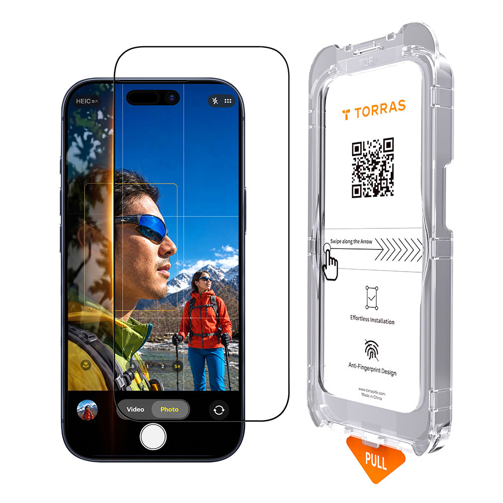 Torras Sunview AR schermbeschermfolie voor Apple iPhone 18 Pro / 17 Pro, gehard glas, volledige lijm