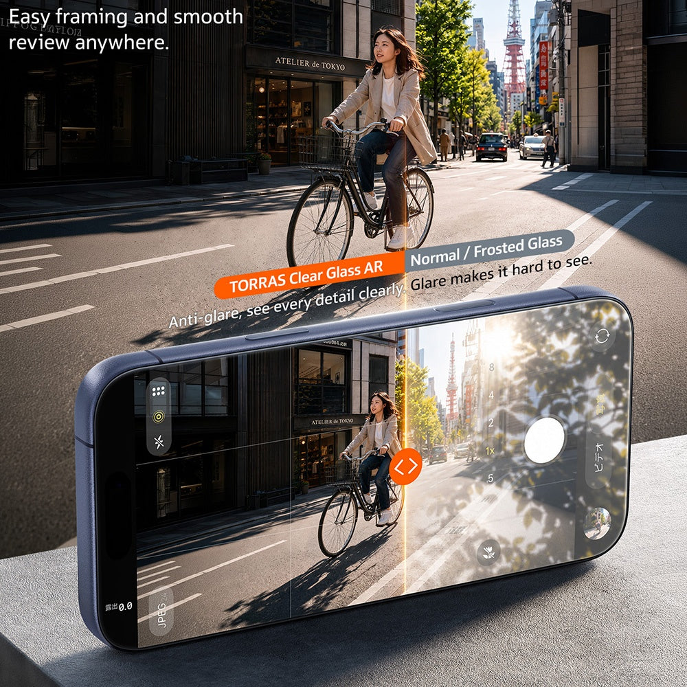 Torras Sunview AR schermbeschermfolie voor Apple iPhone 18 Pro / 17 Pro, gehard glas, volledige lijm