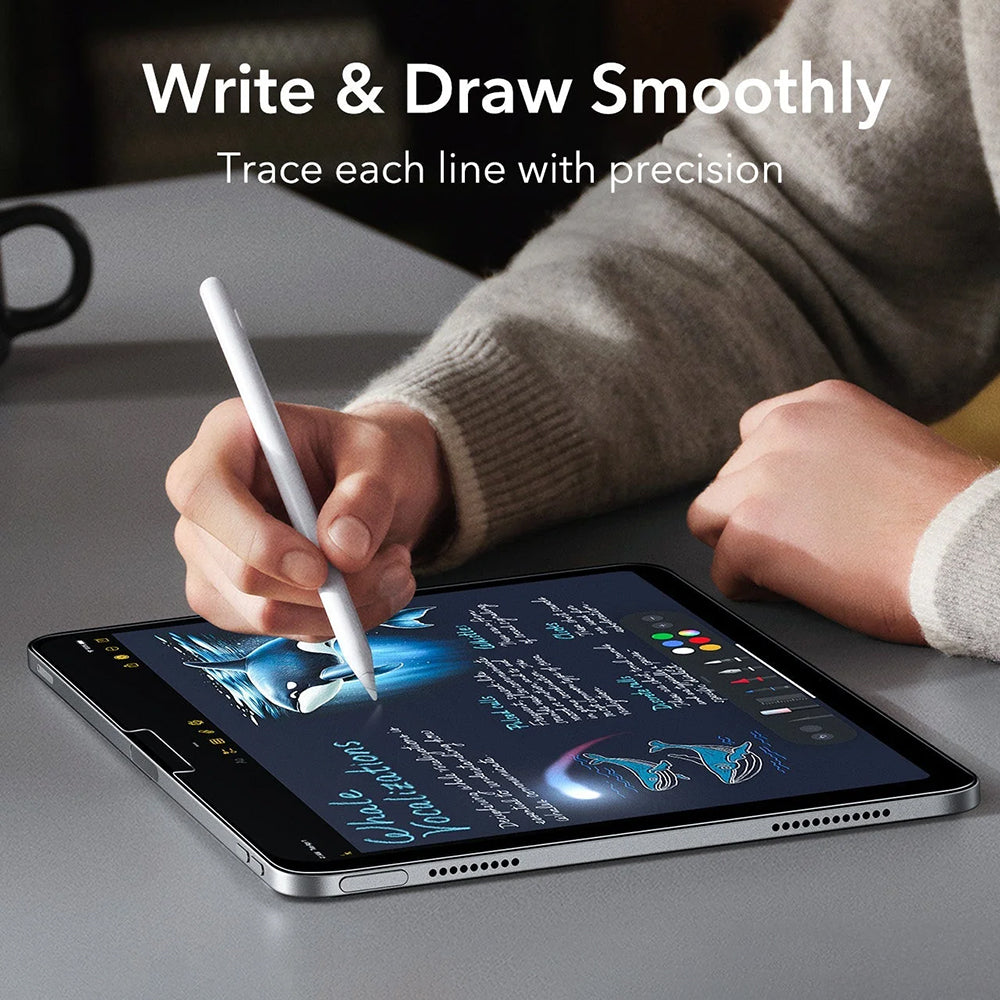 Schermbeveiligingsfolie ESR Armorite Paper Feel UltraFit voor Apple iPad Air 11 (2026) / Air 11 (2025), Gehard Glas, Volledige Lijm, Set van 2 Stuks