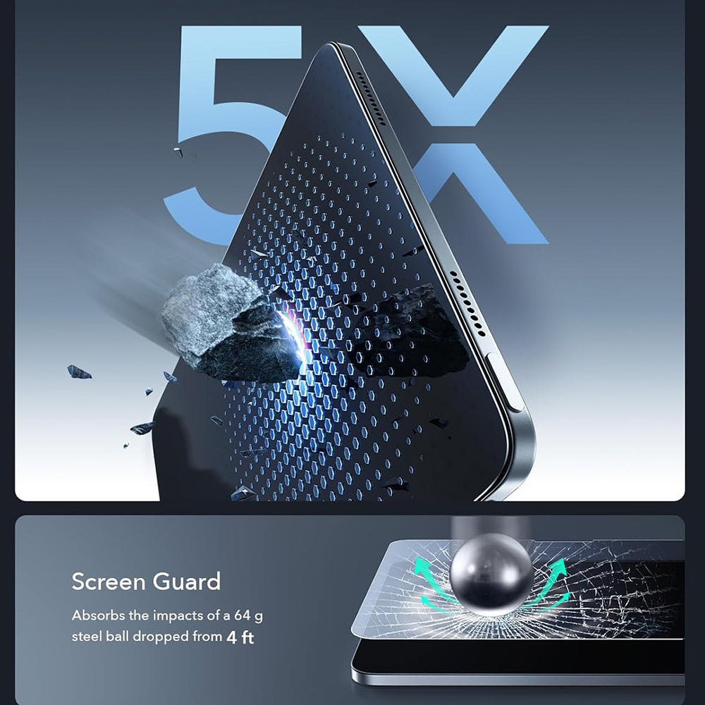 Schermbeveiligingsfolie ESR Armorite Paper Feel UltraFit voor Apple iPad Air 11 (2026) / Air 11 (2025), Gehard Glas, Volledige Lijm, Set van 2 Stuks