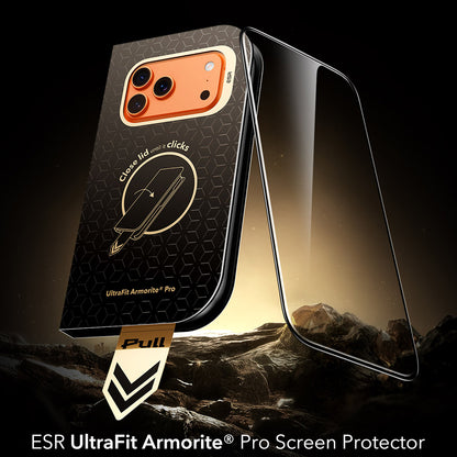 ESR Armorite Pro UltraFit schermbeschermfolie voor Apple iPhone 18 Pro Max / 17 Pro Max, gehard glas, volledige lijm, zwart
