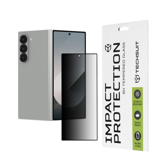 Privacy Techsuit Buiten Scherm Beschermfolie voor Samsung Galaxy Z Fold6 F956, Gehard Glas, Volledige Lijm, 111D