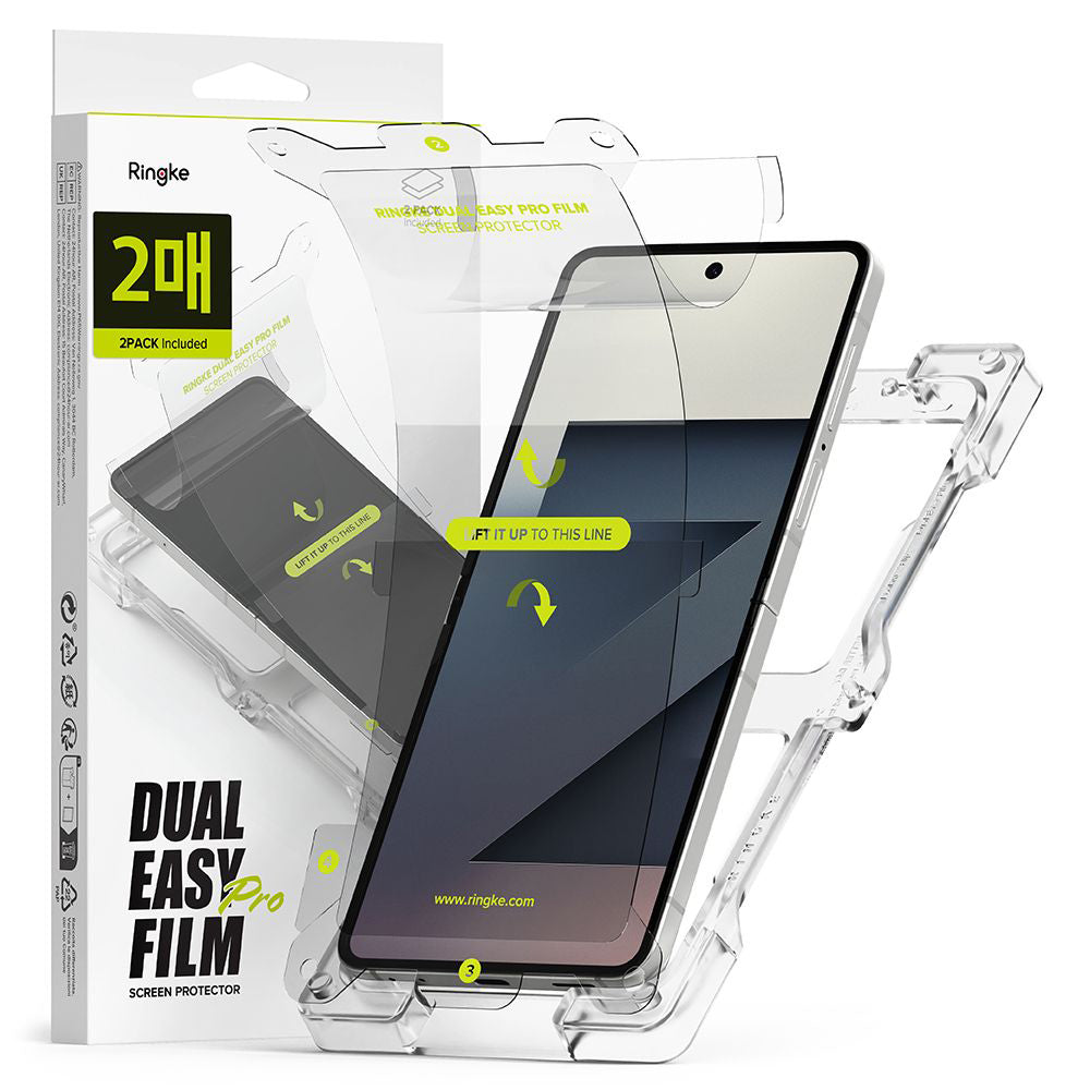 Beschermfolie Ringke Dual Easy Pro voor Samsung Galaxy Z Flip7 F766, Plastic, Set van 2 stuks