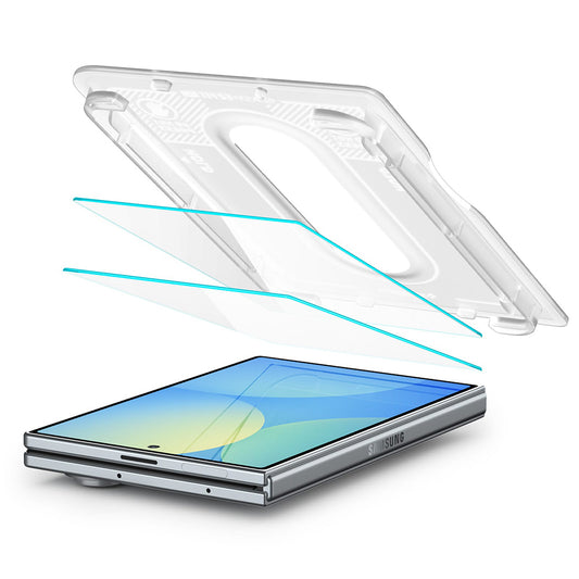 Spigen GlastR EZ FIT Pro HD Buiten Scherm Beschermfolie voor Samsung Galaxy Z Fold8 F971, Gehard Glas, Volledige Lijm, Set van 2 stuks AGL11943