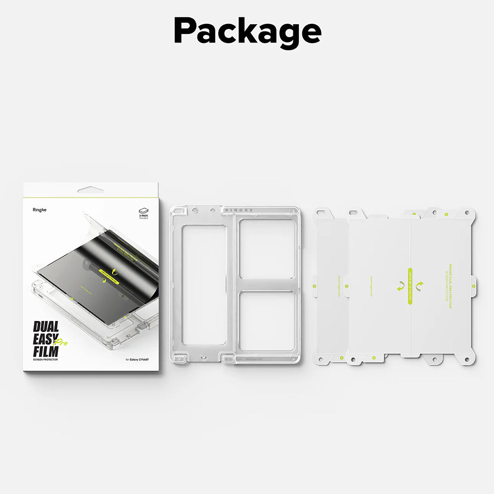 Beschermfolie voor het Binnenste Scherm Ringke Dual Easy Pro voor Samsung Galaxy Z Fold7 F966, Plastic, Set van 2 stuks