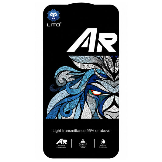 Lito AR SE schermbeschermfolie voor Apple iPhone 18 Pro / 17 Pro, gehard glas, volledige lijm, zwart