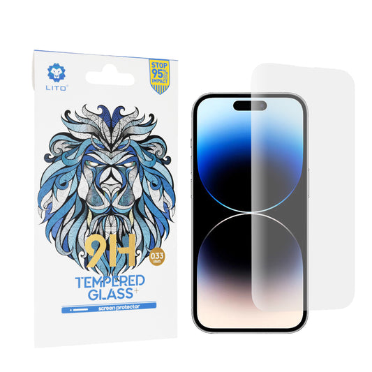 Lito Classic schermbeschermfolie voor Apple iPhone 14 Pro, gehard glas, volledige lijm, 2.5D