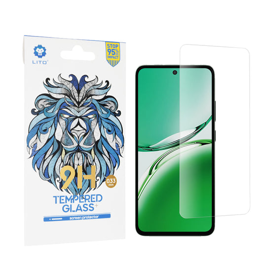 Lito Classic schermbeschermfolie voor Oppo Reno12 F 4G, gehard glas, volledige lijm, 2.5D